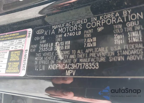 2017 Kia Sportage Ex from USA, damaged, VIN KNDPNCAC3H7178353